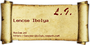 Lencse Ibolya névjegykártya